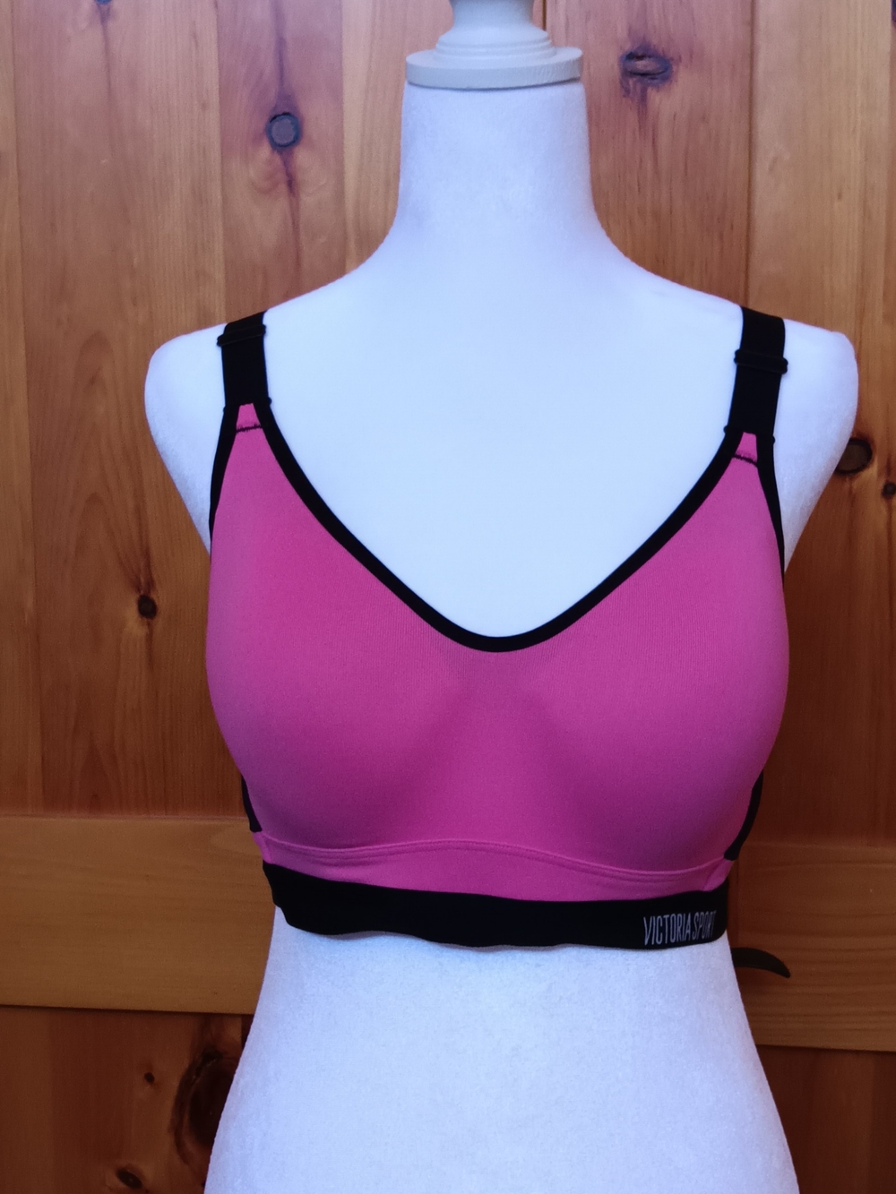 Victoria's Secret Pink and Black Wireless Sports Bra